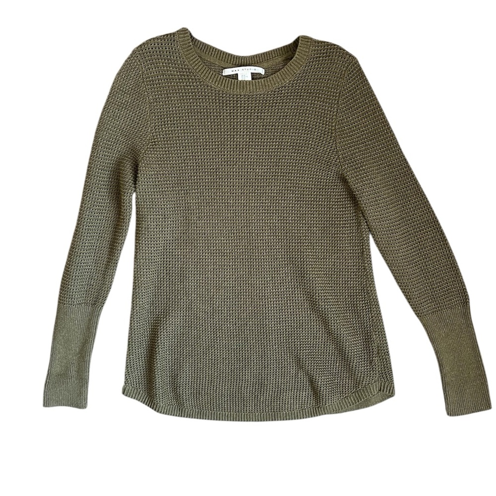 Max Studio Olive Button-Back Sweater - image 2